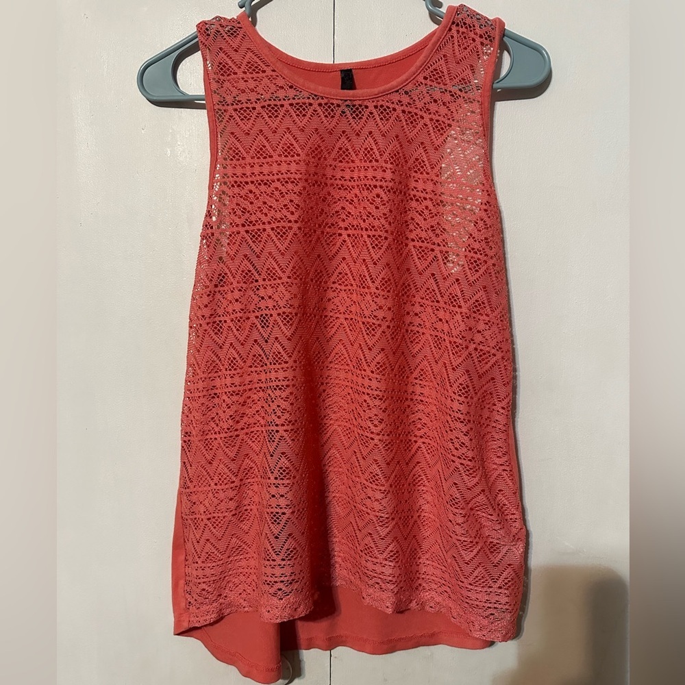 Pink Lace Tank Top